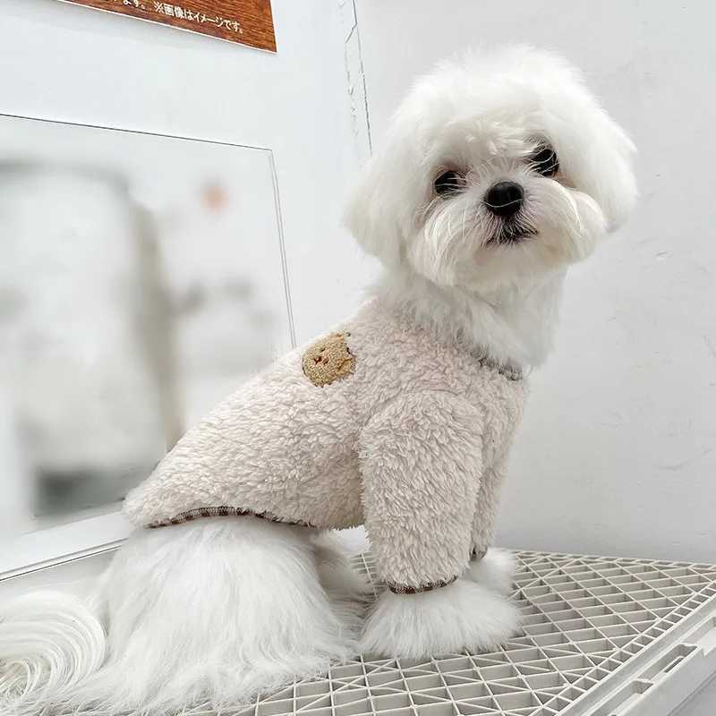 Fleece White Blue Dog Sweater Lovely Clothes for Small Dogs Cat Antumn Winter Warm Pug French Bulldog Coat Soft Puppy Pullover C251030