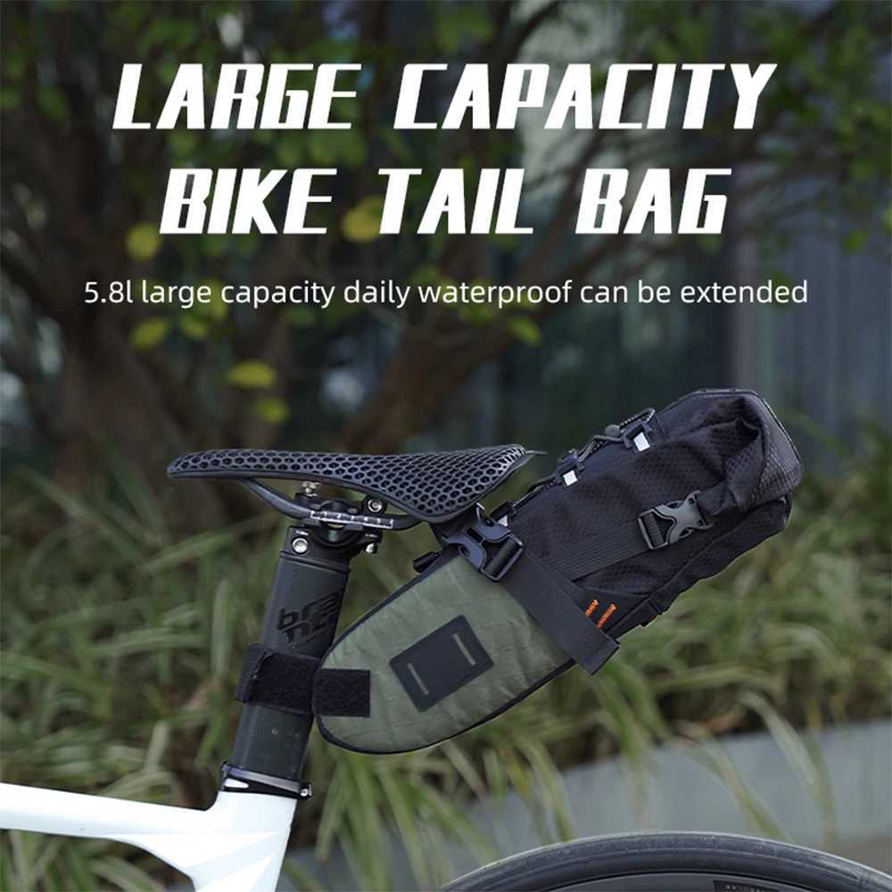Bicycle Tail Bag Large Capacity Bicycle Tail Bag 58L Portable Commuting MultiFunctional Bag Tool Cycling Bag H251029