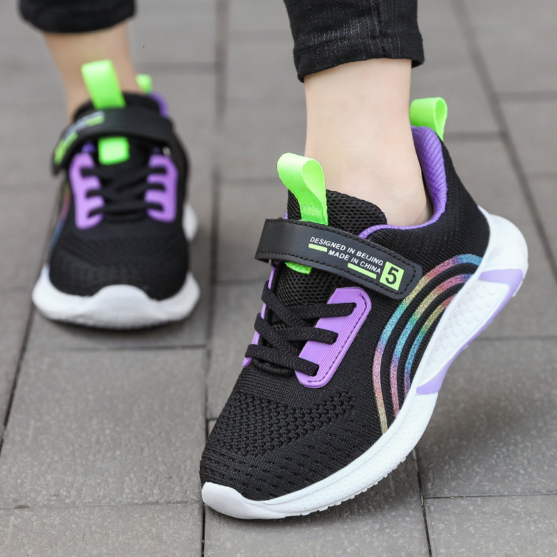 Children's designer shoes, lightweight and breathable sports shoes, spring girls' low cut mesh shoes, casual running shoes