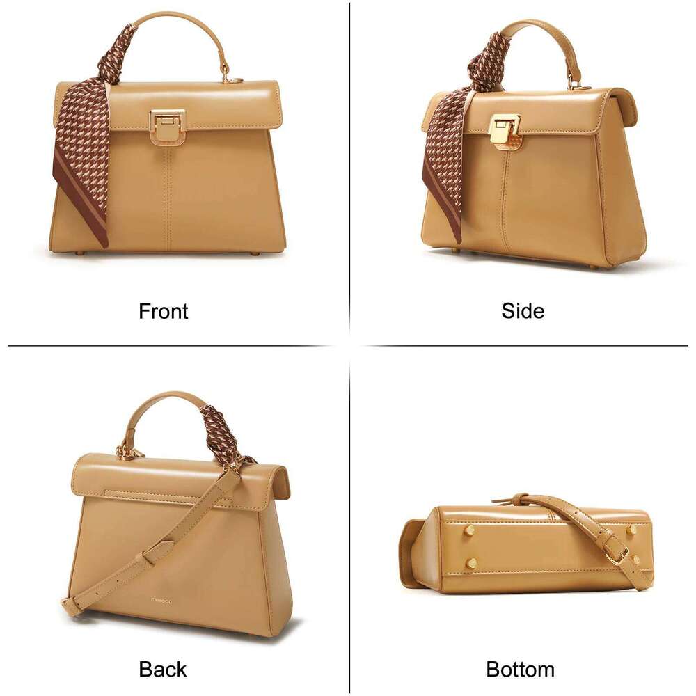 ITAMOOD Women Handbag Adjustable Shoulder Strap Genuine Leather Designer Brand Crossbody Lady Bag Fashion Scarf Decor