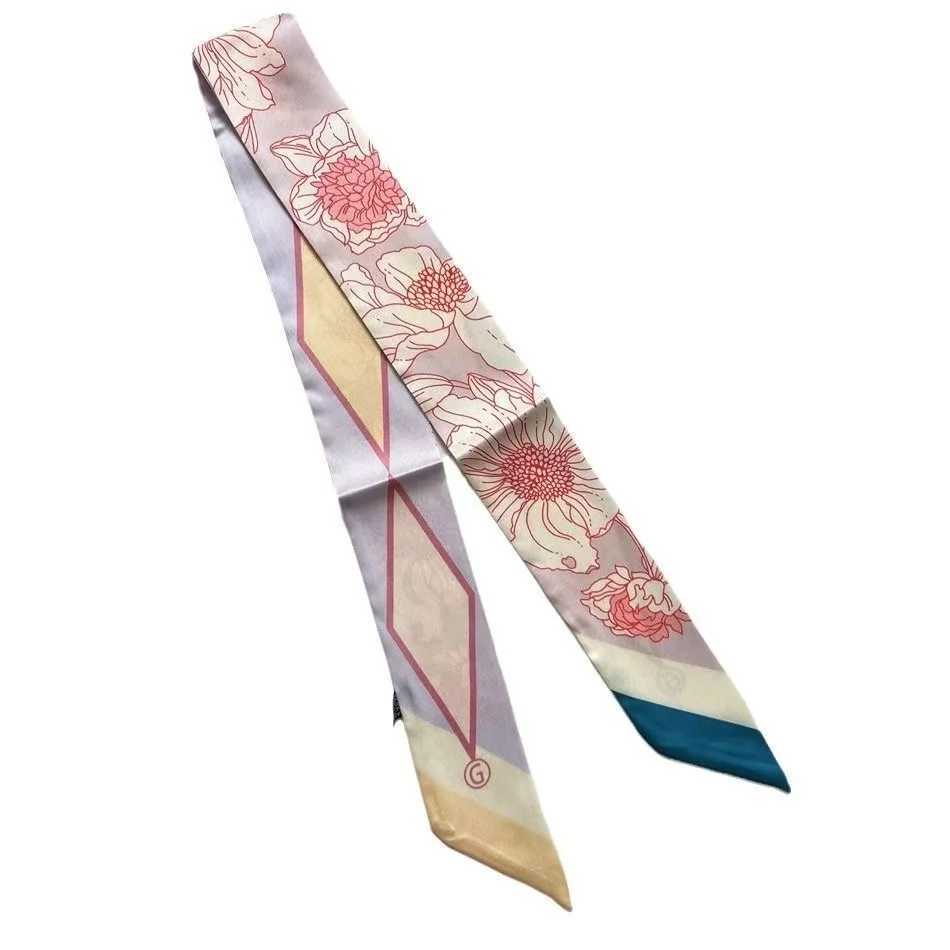 New Twill Silk Small Silk Scarf Korean Version Diagonal Scarf Womens Headband Gift Small Streamer 590cmW251029