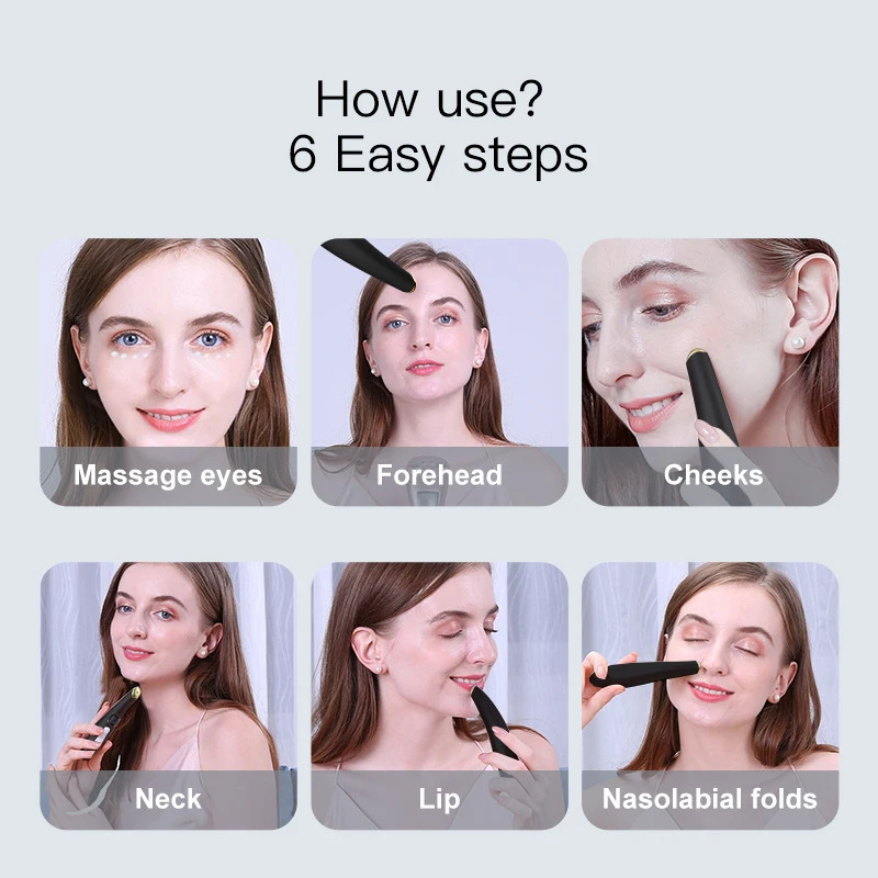 3 in 1 Eye Lift Wand Beauty Device Vibrating Red Light 98F to 113F LCD Display Eye Massager for Dry Eye Dark Circle Puffiness 251027