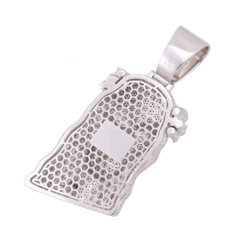 Diamond Tester Hip Hop D Color VVS Moissanite Flower Beads Jesus Pendant with 925 Sterling Silver Gold Plated GRA for Women Men