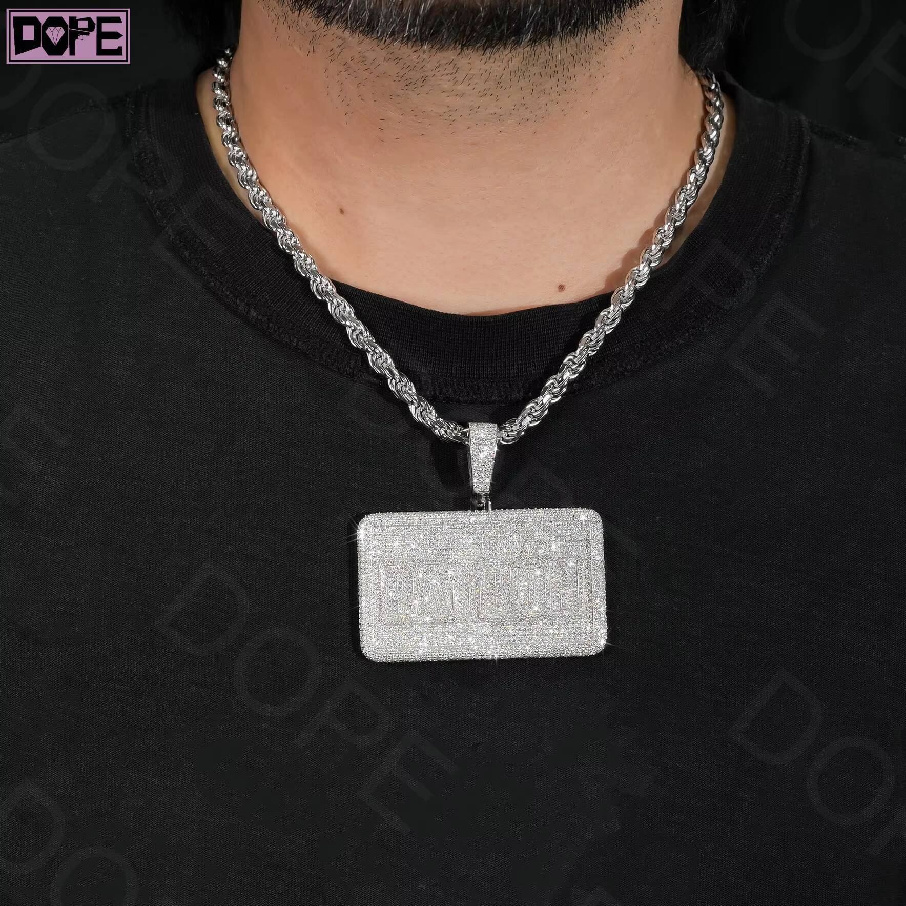 Hip Hop Pendant IGI Certificate VVS Lab Grown Diamond 925 Silver Card Charm Iced Out Custom Pendant