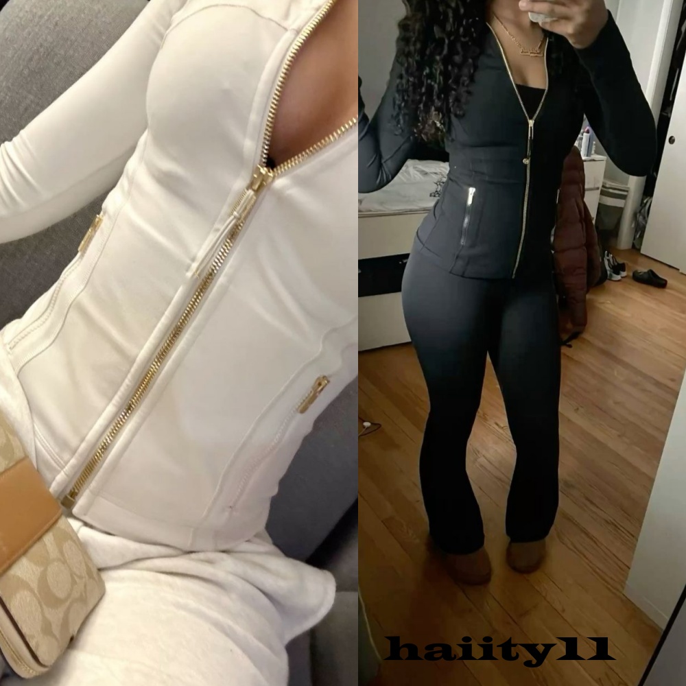 woman yoga crop df jacket outfit zip up Golden Ziipper Jacket Long Sleeves Sports Jacket Workout Sports Gym Coat Fitness Jacket Sports Quick Dry Activewear Top