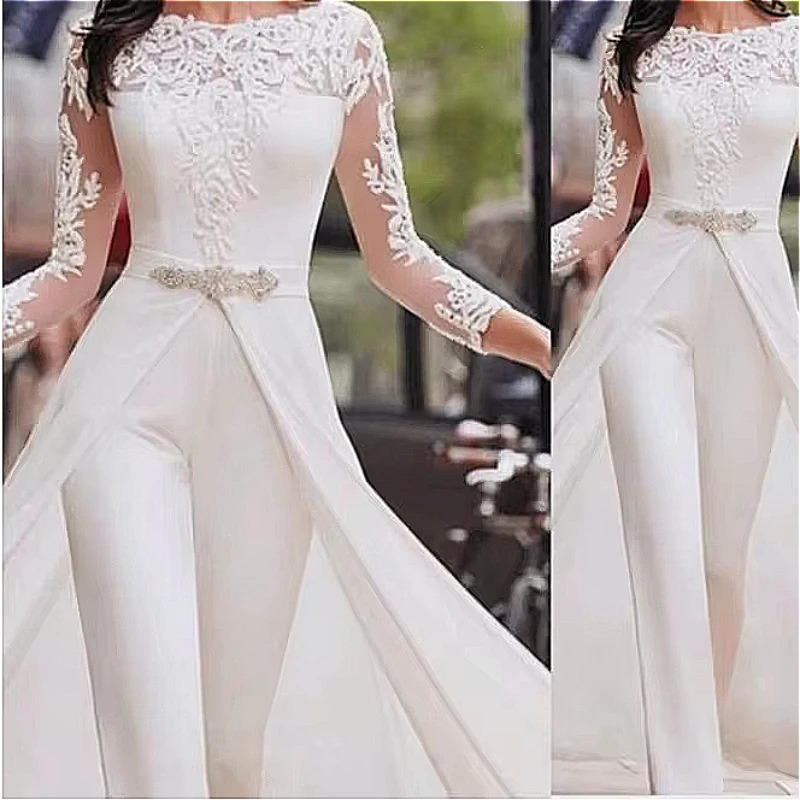 Elegant White Jumpsuit Women Overalls Long One Piece Strapless Slash Neck Feather Y2k Sexy Wedding Party Night Evening Rompers 251029
