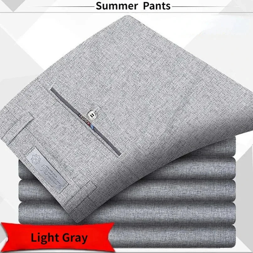 Autumn Summer Casual Pants Men Straight Formal Long Trouser Adult Solid Color Flat n Thick Suit Pant Business RIYBEOE 251028