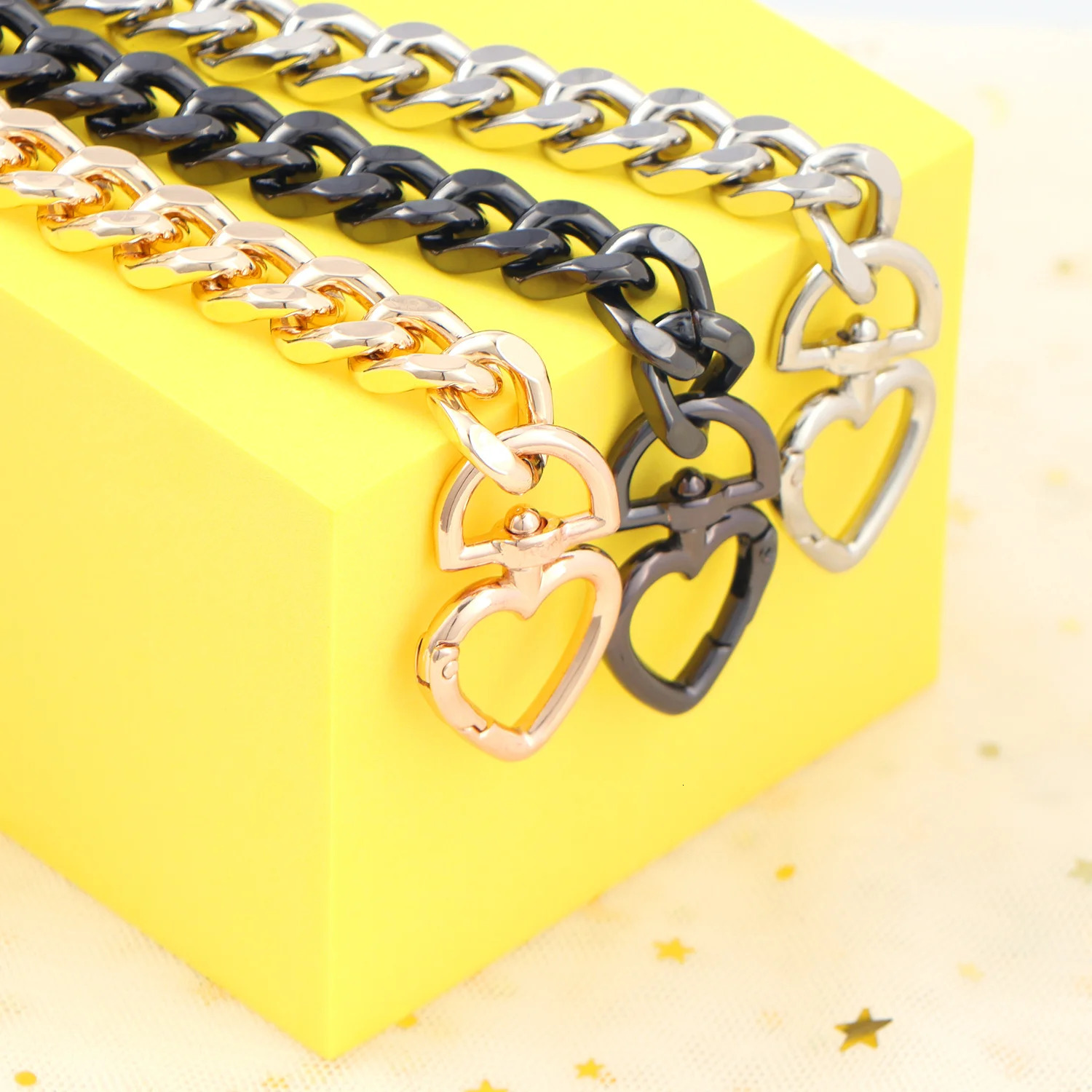 Heart Shape Metal Purse Chain Strap Extender for Accessory Charms Lengthen Crossbody Shoulder Handbags Strap 251030