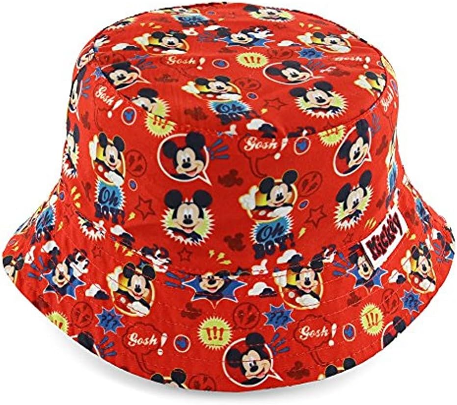 Mickey Mouse Bucket Hat Boys Girl Outdoor Cap Disney Red Sunhat Fashion Hats Cartoon Caps