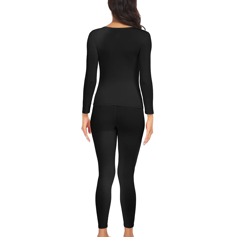 Thermal Underwear Set for Women Long Johns Base Layer Fleece Lined Soft Top Bottom 2 Pieces Set 251030