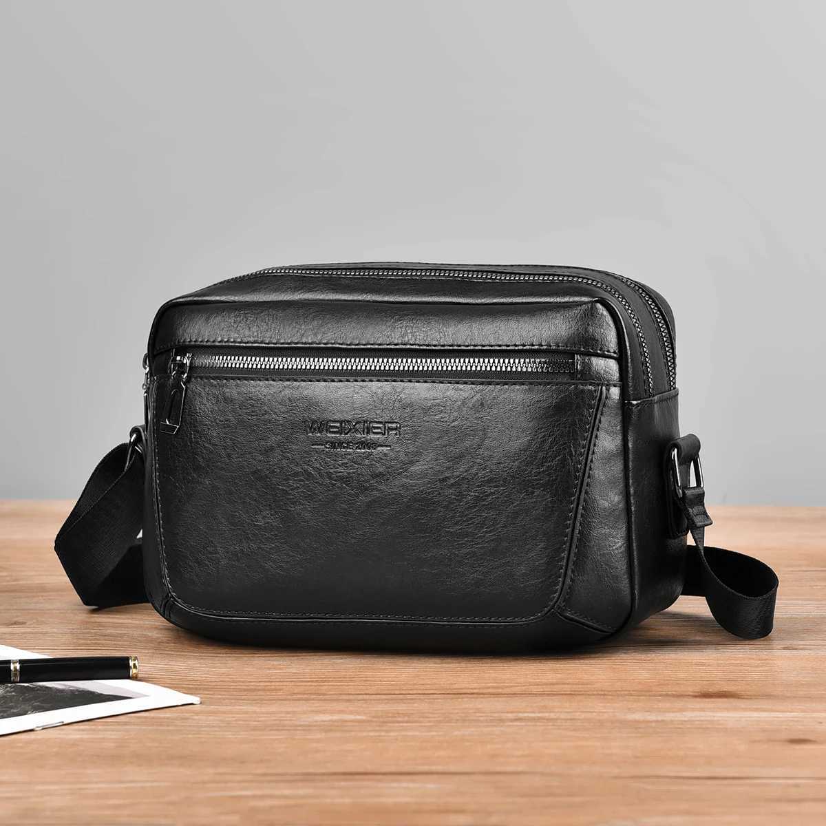 Brand Casual Solid Men Crossbody Bag Messenger Bag PU Leather Handbag Shoder Bags M Business Messenger Diagal Ch Bag Y251011