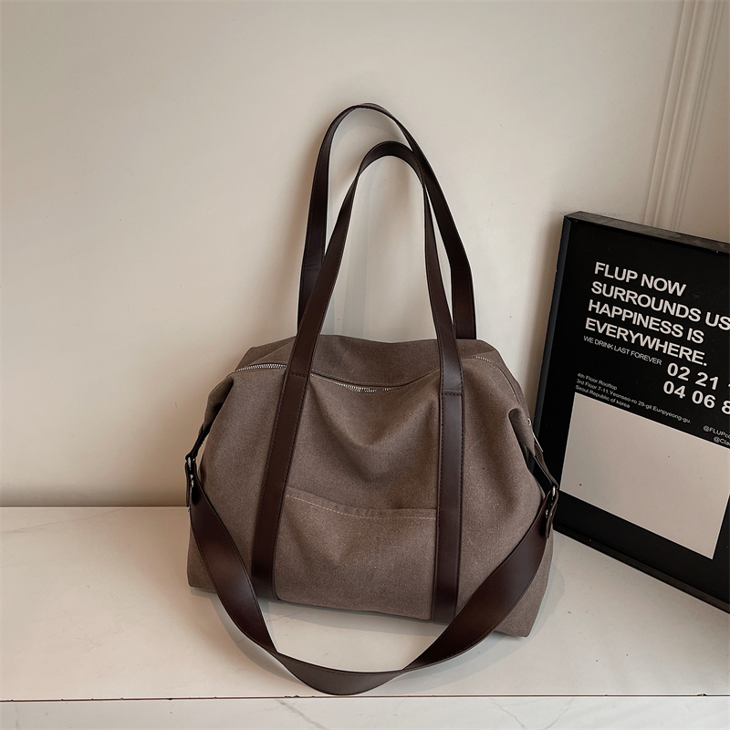 Spring women's fashionable large capacity synthetic leather handbag, casual simple classic work shoulder bag, popular college student crossbody b