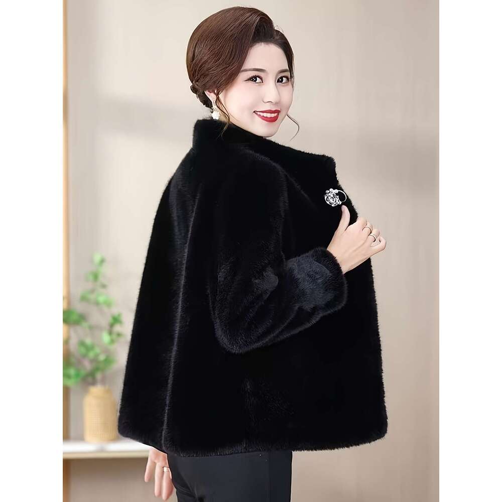 Elegant Women S Winter Coat Made Of Faux Fur