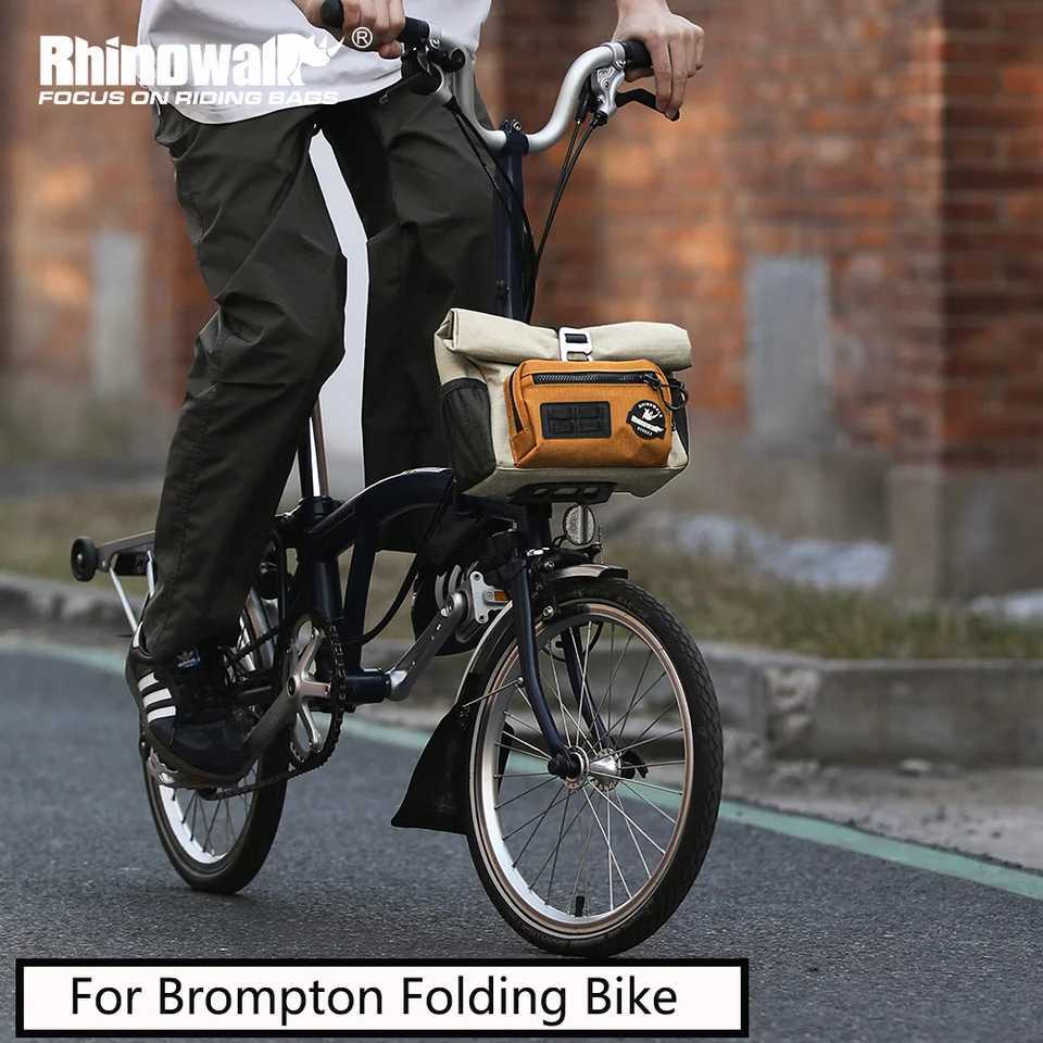 Rhinowalk Bike Handlebar Bag 4L Cycling Front Quick Release Urban Basket Storage Bag Shouler Bag For Brompton Dahon Folding Bike H251029