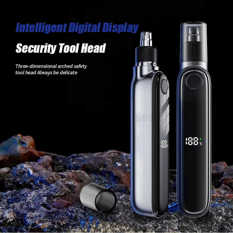 Electric Nose Hair Trimmer Rechargeable Ear and Nose Hair Trimmer Cleaning Nostrils and Removing LCD Digital Display For Man Z251030