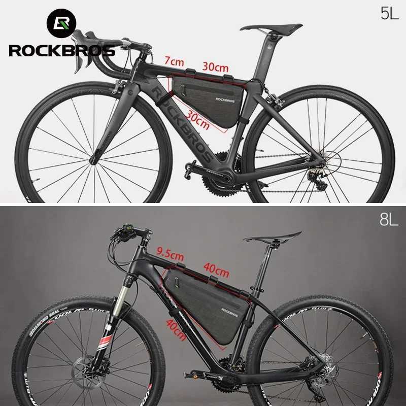 ROCKBROS Bike Triangle Bag Portable Large Capacity Rainproof Cycling Bag MTB Road Bicycle Front Frame Tube Bags Accessories H251029