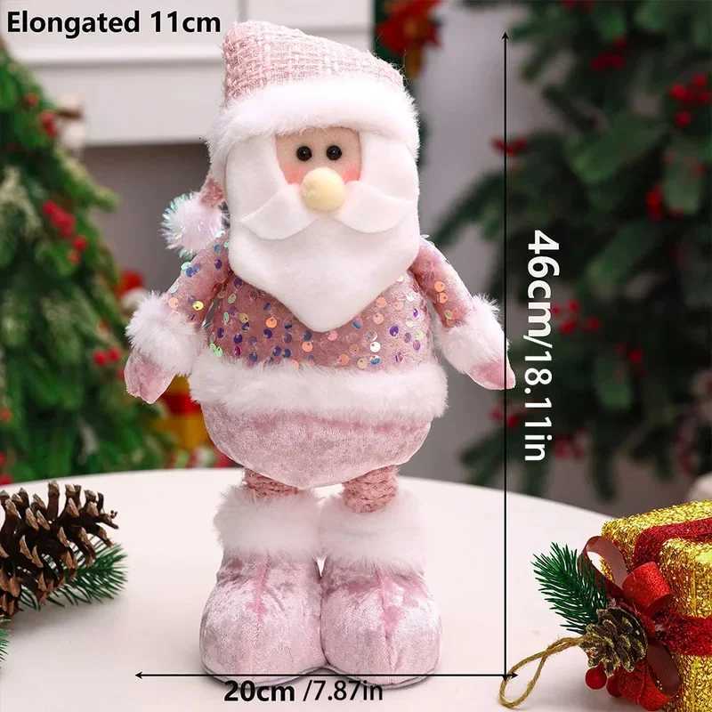 1pc Christmas Decorations supplies Pink Old Man Snowman Telescopic Figure home decoration Bedroom Display Christmas ornaments C251030