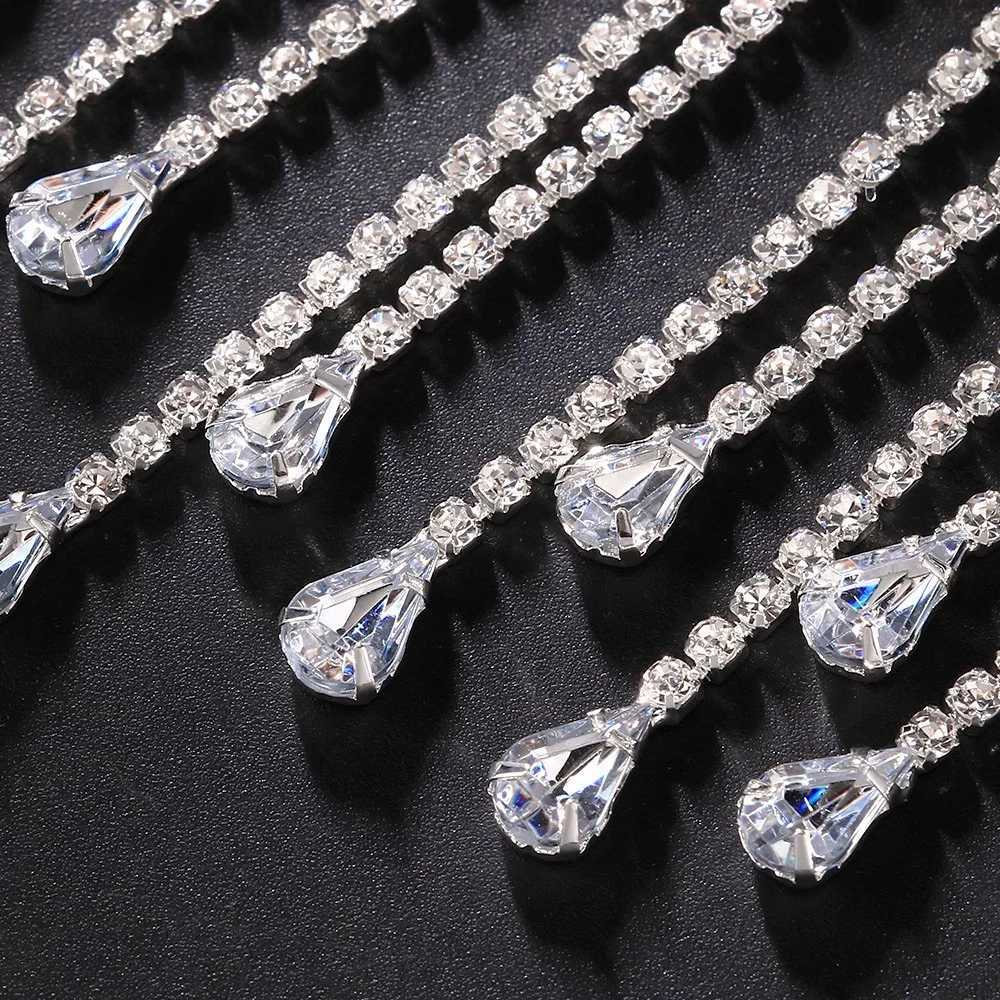 Stonefans Boho Rhinestone Long Tassel headband Chain Jewelry for Women Water Drop Pendant Crystal Mask Hat Accessories GiftW251029
