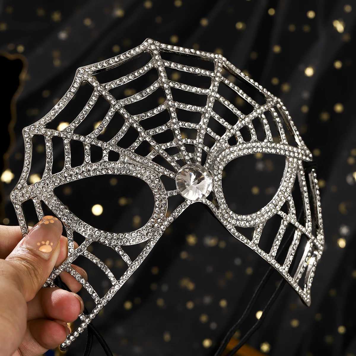 European and American Halloween Baroque Rhinestone Spider Alloy Mask Party Dance Sexy Mask AccESSories For WomenW251029
