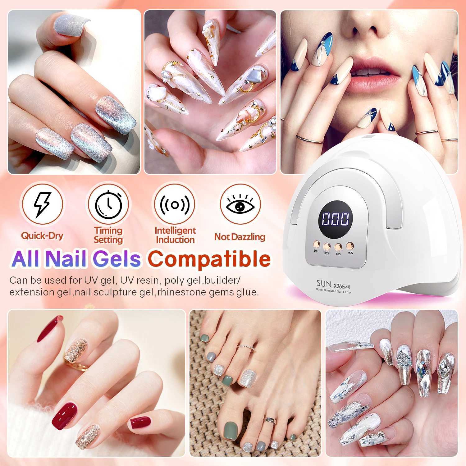 380W LED UV Light Dryer for Nails Gel Polish with 81LEDs 4 Timer Setting HD Display Screen Auto Sensor Professional Nail Light L251030