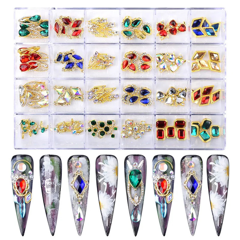 Crystal Nail Art Rhinestones Decoration Gem Stones Alloy 3D Nail Charms Diamond Parts Nail Art Accessories DIY For Nails 251027