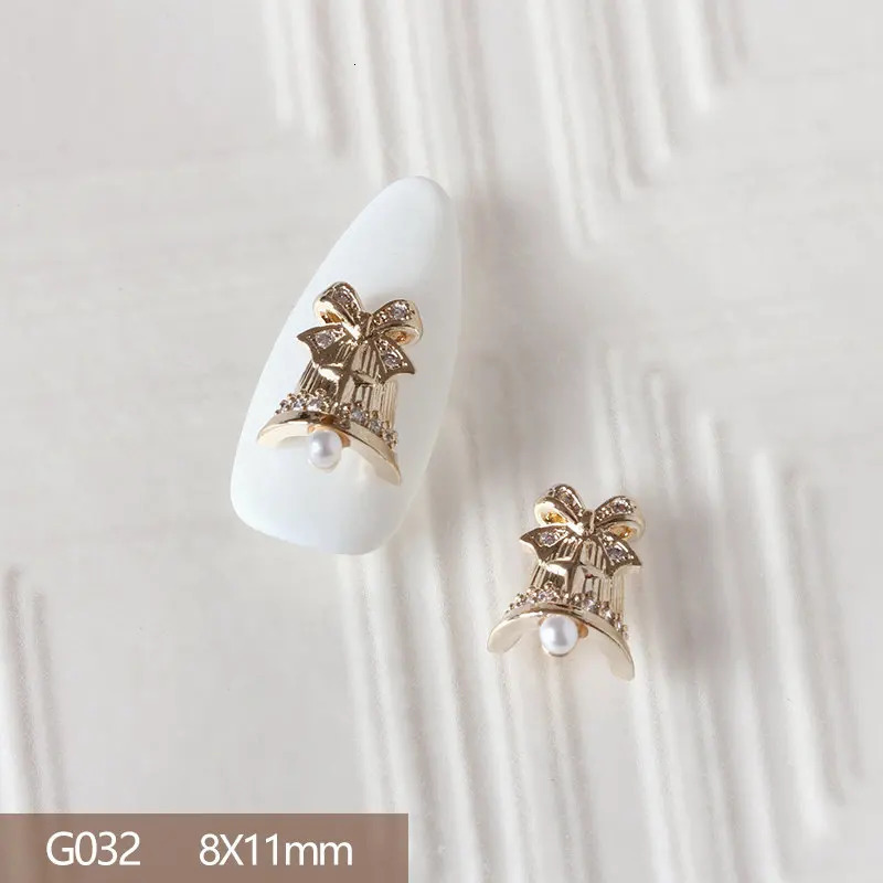 10pcs 3D Alloy Christmas Tree Bells Nail Art Zircon Pearl Metal Manicure Nails Accessories DIY Nail Decorations Supplies Charms 251027