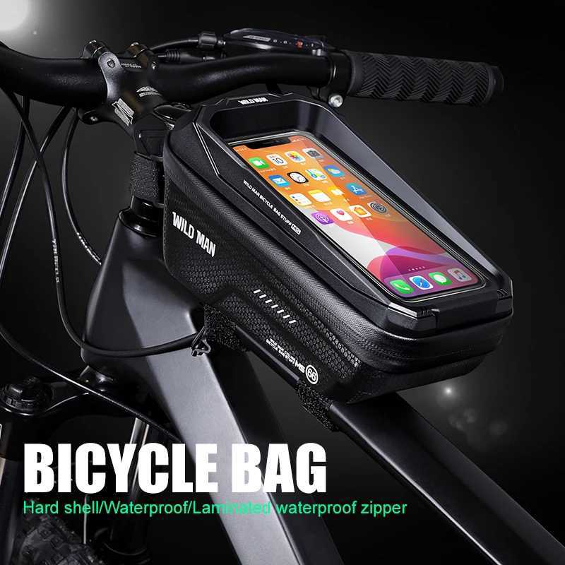 WILD MANMS66 Bicycle Bag EVA Hard Shell Waterproof Front Beam Bag Upper Pipe Touch Screen Mobile Phone Cycling MS66 H251029