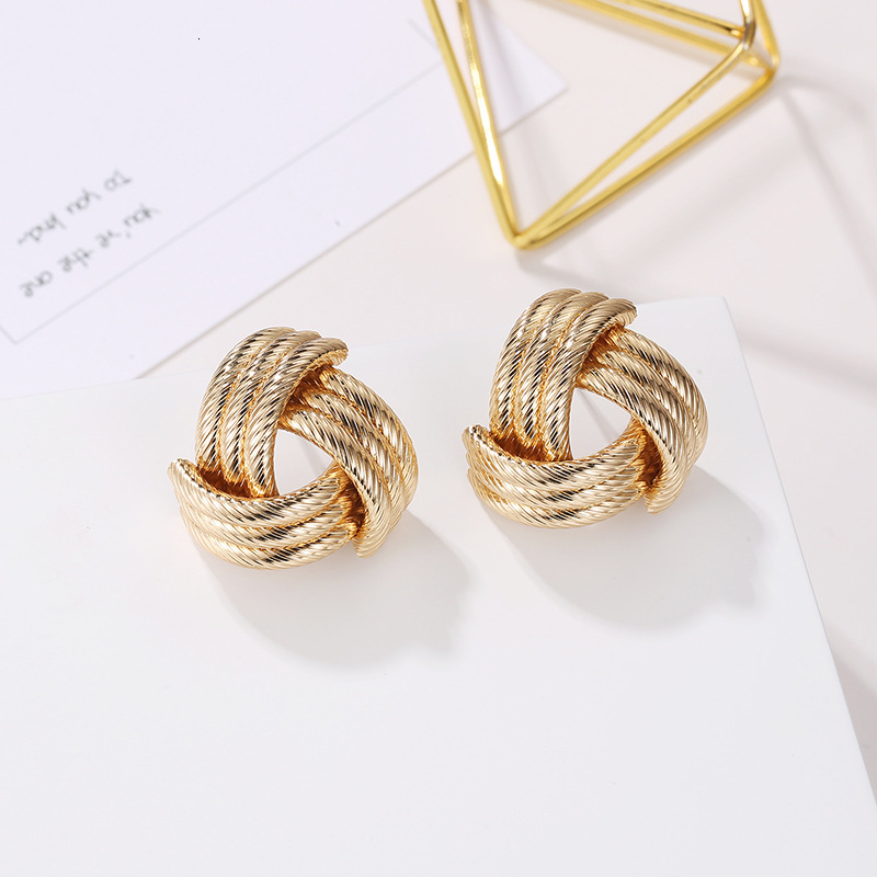 New Exaggerated Earrings Geometric Cross Alloy Pattern Studs Fashion Creative Accessories