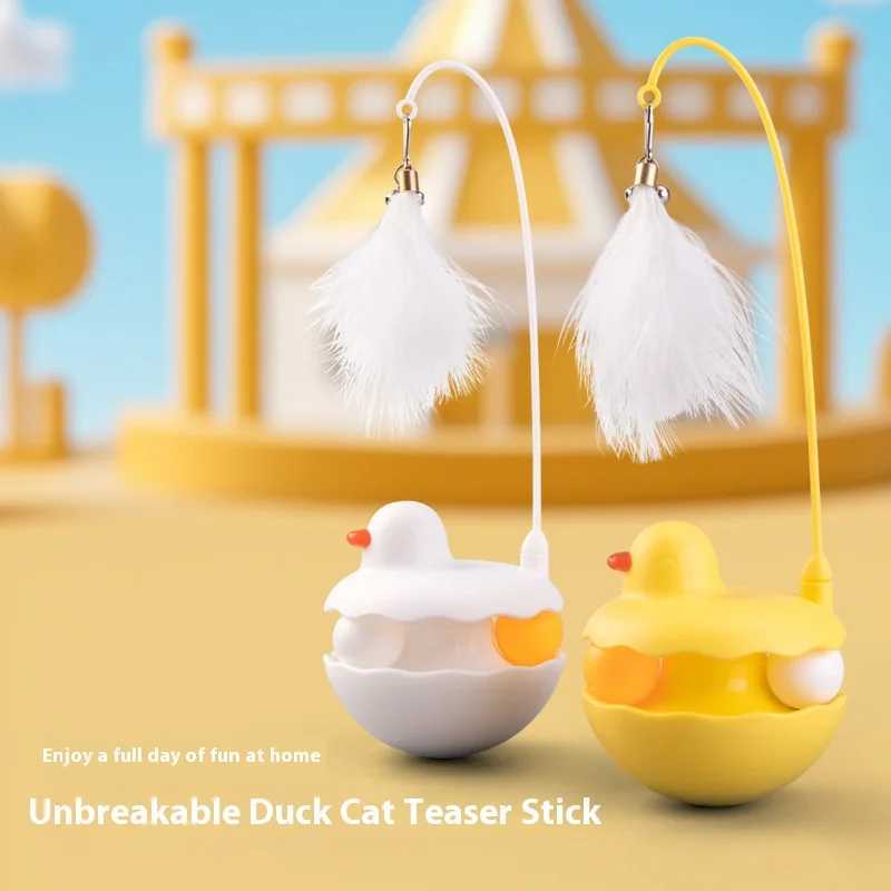 Tumbler Cat Teaser Toy with Removable Feathers Bells Self Amusing Kitten Play Wand Easy to Clean and Reassemble S251029{category}
