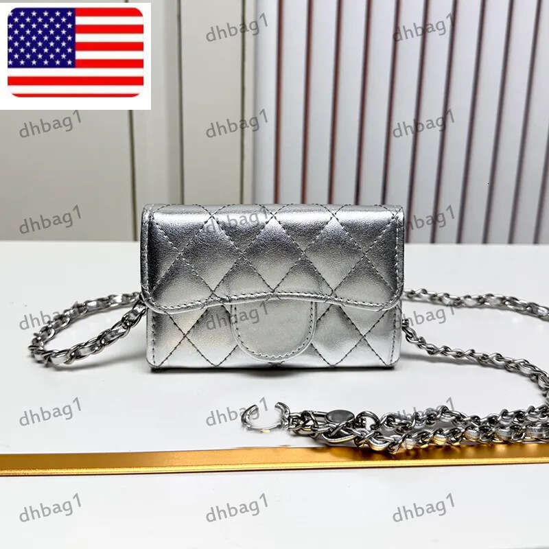 Womens Leather Coin Waist Bag Purse Cross Body Bags Classic Caviar Calfskin Gold Silver Clasp Matelasse Chain Diamond Pattern Quilted Lovely Shoulder Handbag