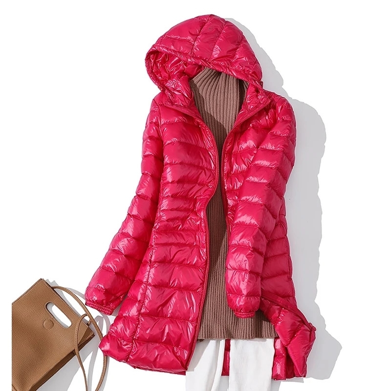 Women Puffer Jackets Ultralight Duck Down Jacket Autumn Winter Warm Portable Hooded Coat Female Windbreaker Parka 251029