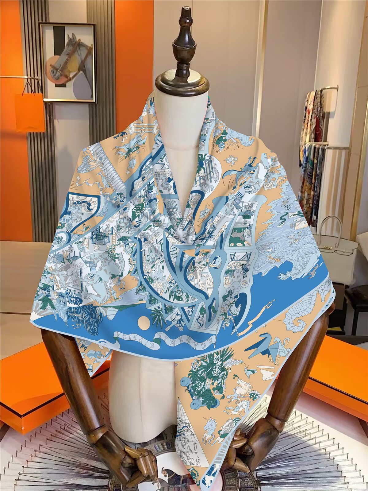 Velvet Square Scarf For Travel Cold Weather Use And Outfit Enhancement