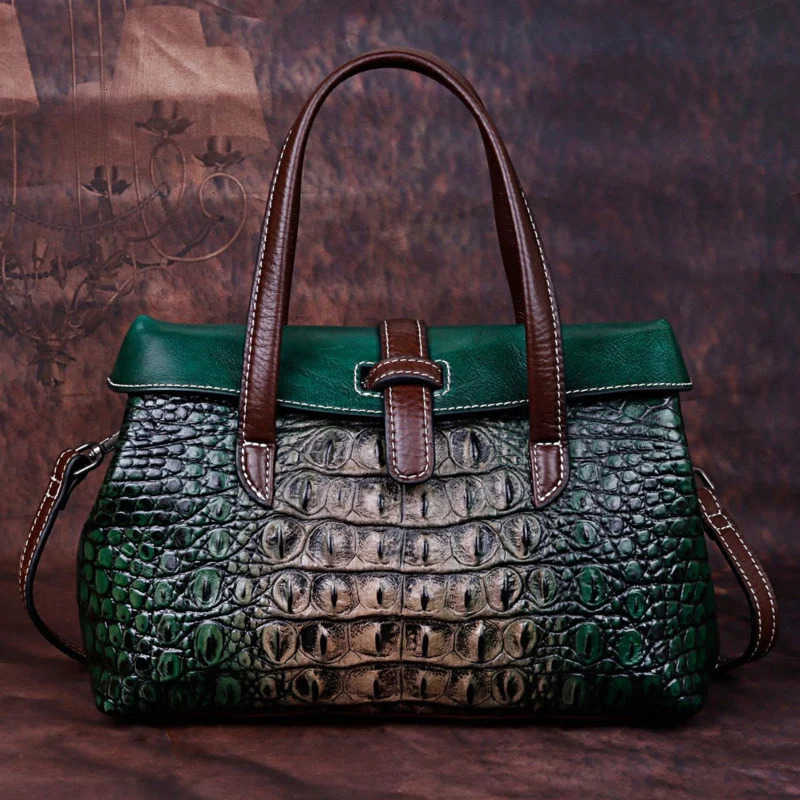 MOTAORA Green Small Women Shoulder Bags Genuine Leather Designer Handbags For Ladies Luxury Alligator Handbag For Phone Bag 2025 M251030