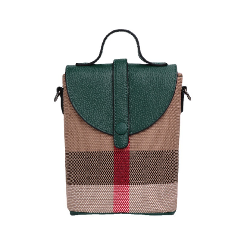 Fashionable crossbody mini bag 2025 new style - high-end stylish small phone bag plaid bag