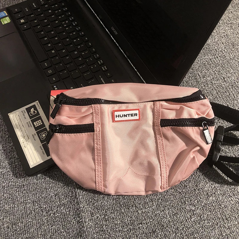 Hun Mens and Womens Lightweight Sports Crossbody Bag Waterproof External Functional Nylon Fabric with Zipper Casual Waist Bag 251030