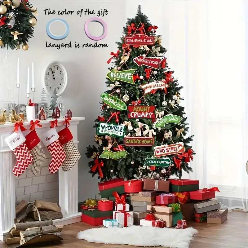 12 Pack Wooden Christmas Whoville Tree DecorationsXmas Large Crafts Hanging Ornaments Signs For New Year Decor Welcome To Hom C251030