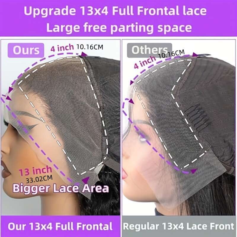 TIMOPOL Women's Body Wave Human Wig, HD Transparent 13X4 Lace Front Length 20-32 Inches Brazilian Hair Wig