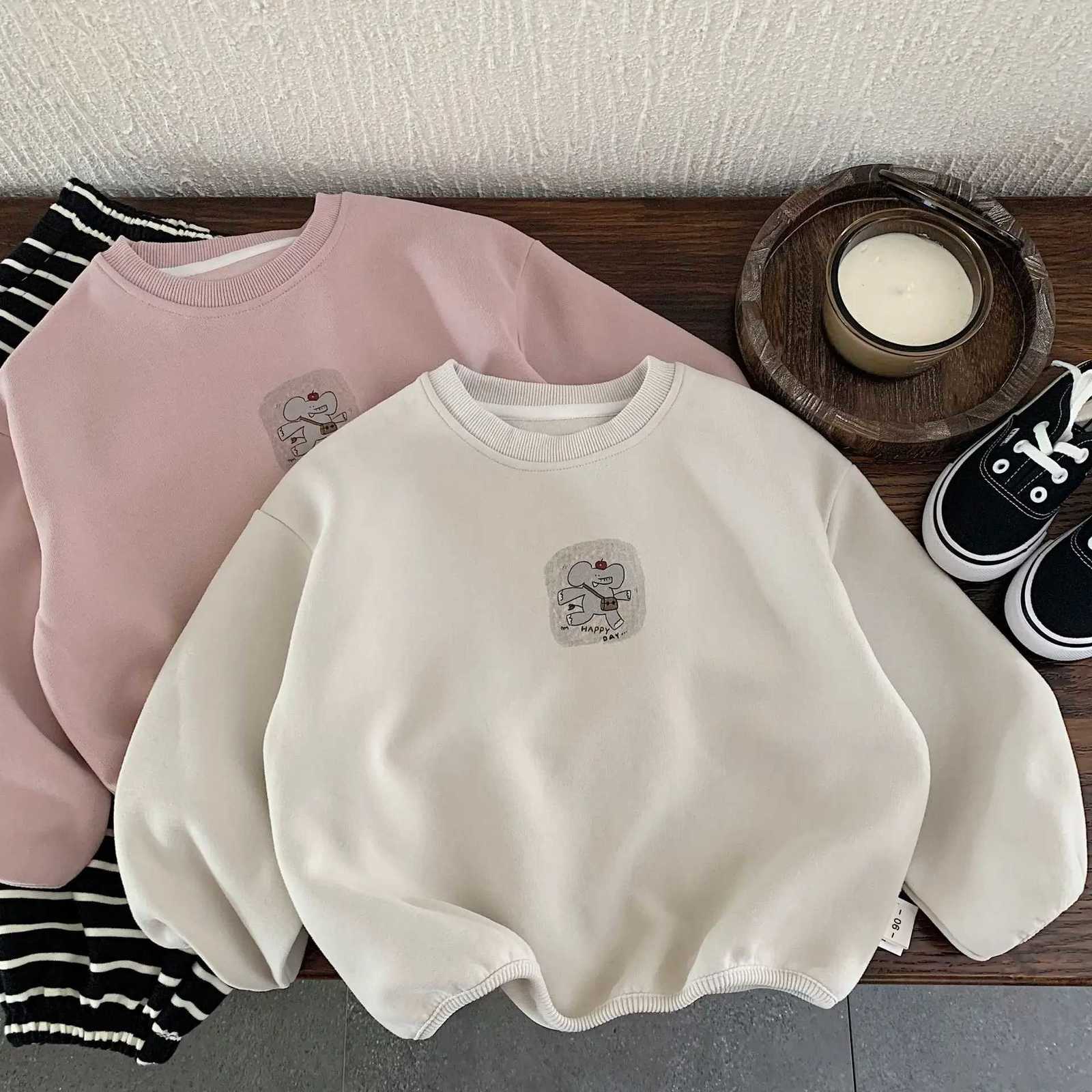 Korean New Autumn Kids Baby Girl Top Round Neck Long Sleeve Infant Baby Girls Sweatshirt Pullover Cartoon Print Toddler Girl TopT251030