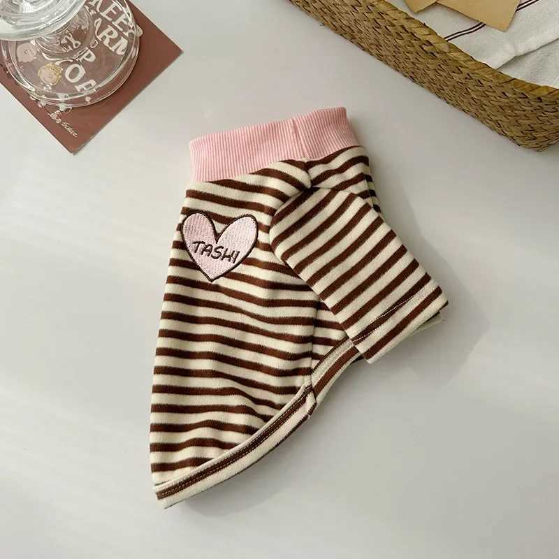 New Dog and Cat Striped Base Shirt Dog Love Tshirt Pet Clothes Teddy AutumnWinterSpring Teddy Dog Hoodie Puppy Clothes C251030