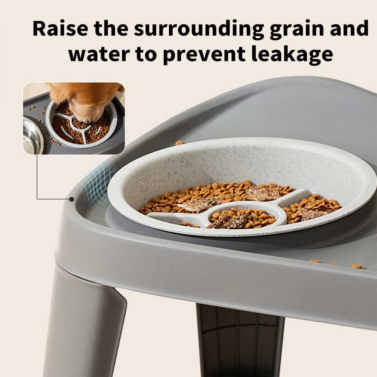 One piece dog classic folding elevated double bowl medium and large dog bowl golden retriever large dog feeding bowl pet bowl J251113