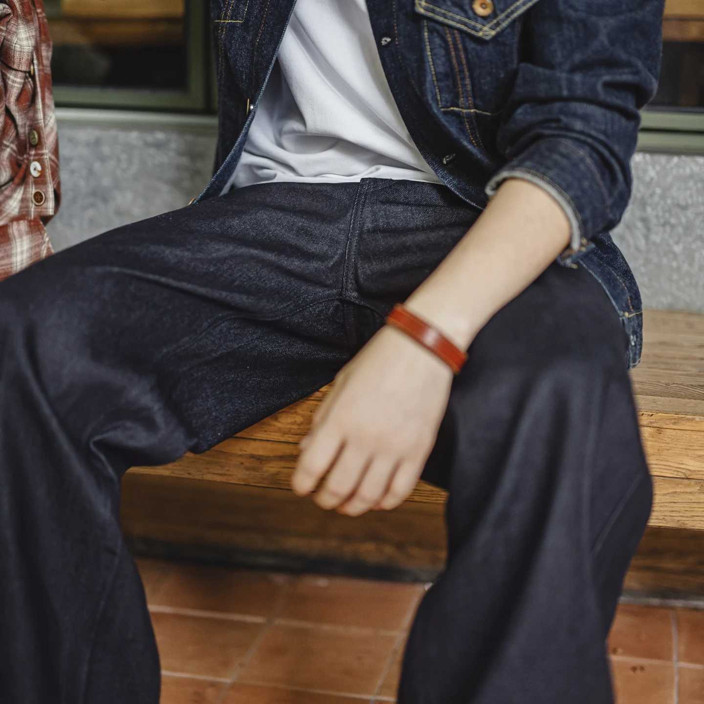 Maden Vintage Mens 156oz Selvedge Raw Denim Jeans Wide Leg Trousers with YKK Zipper Fly Straight Fit Jeans for Fall and Winter J251030