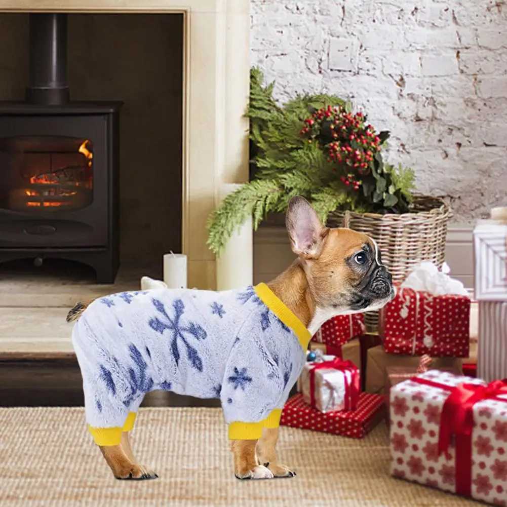 Dog Pajamas Christmas 4 Leg Medium Dog Pajamas 1 Pack Fleece Puppy Pjs Winter Warm Pet Clothing Thermal Pjs Jumpsuit Clothi C251030