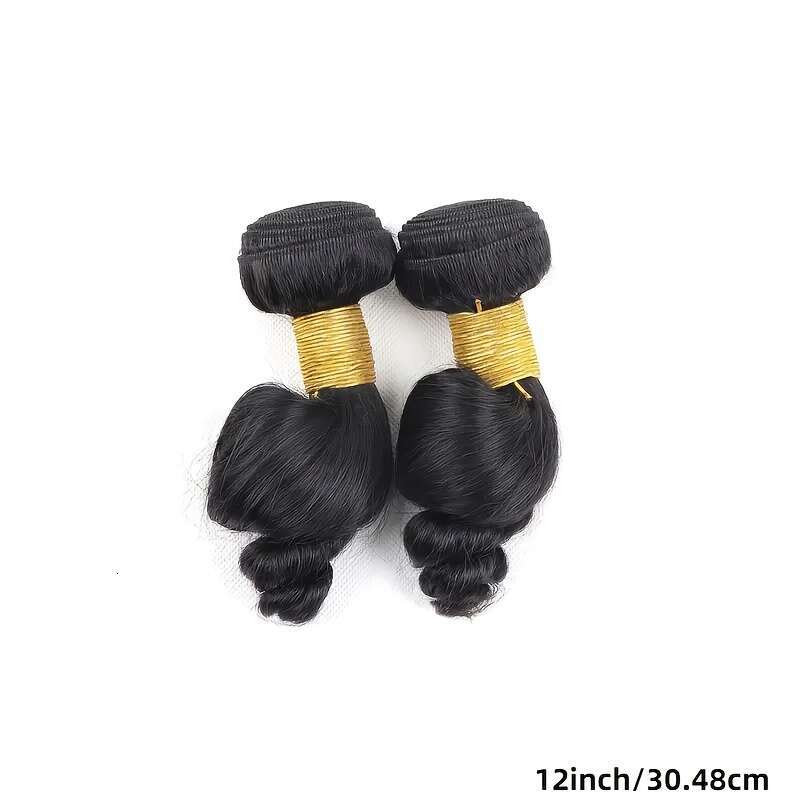 3 Bundles Brazilian Loose Wave Human Extensions With 5X5 Transparent HD Lace Closure - Natural Black Unprocessed Hair Weave, Voluminous Waves Women, S