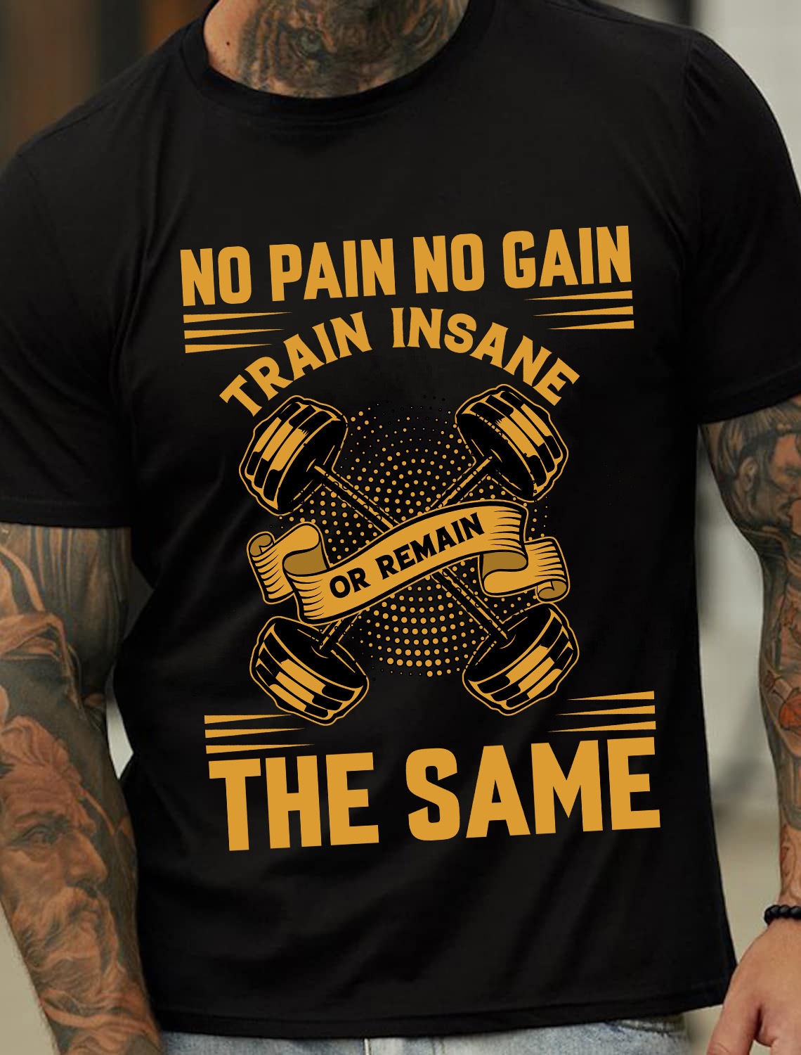 European and American Oversized Men's Cotton Short-Sleeve T-Shirt with Fitness Print Design - TT7064