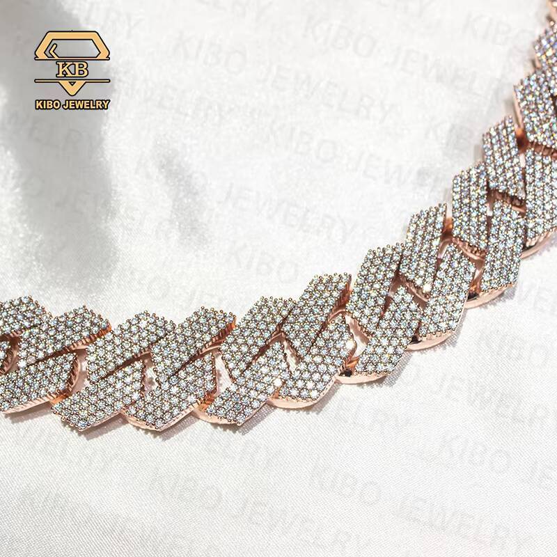 Custom Big 21MM Width Moissanite Heavy Cuban Chain Silver Plated 18k Gold Men Hip Hop Necklace Moissanite Diamond Cuban Chain