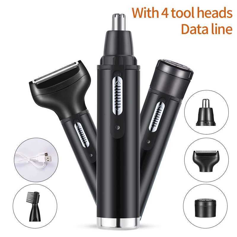 Electric Nose Ear Hair Trimmer for Men Painless Rechargeable Eyebrows Beard 4 in 1 Hair Clipper Shaver M251030