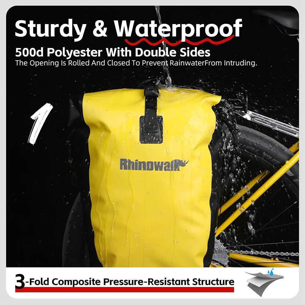 Rhinowalk Bike Pannier Bag 27L Quick Release Bicycle Tail Back Seat Rack Saddle Side Bag Cycling bikepacking Travel Storage Bag H251029