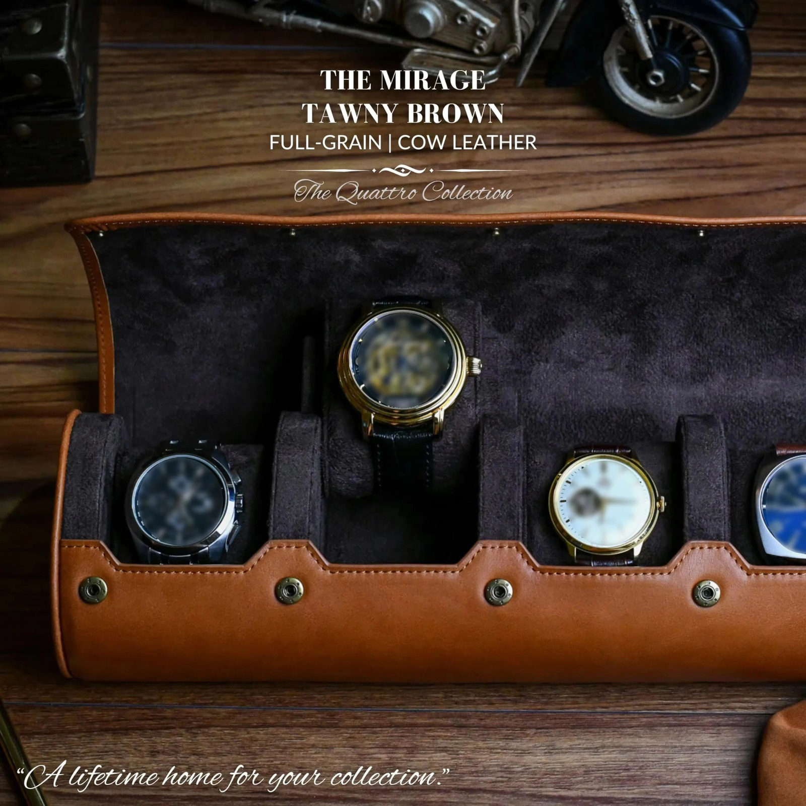 4 Slot Watch Travel Case for Men PU Leather Watch Roll Case Storage for Travel Watch Organizer for Men Women 251029