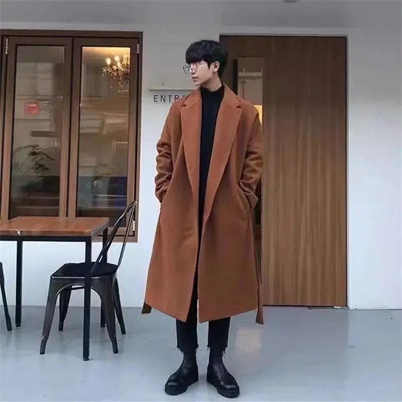 Mens Woolen Coat Medium to Long Korean Edition Trendy Spring And Autumn Thick Premium Wind 251029