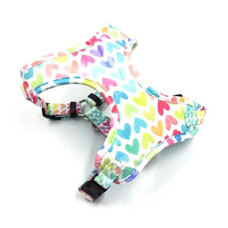 Small dog harness cute and colorful breathable and comfortable pet harness vest style dog walking for outdoor activities J251129